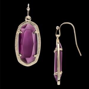 Kendra Scott Dani Gold Earrings in Purple Amethyst Glass